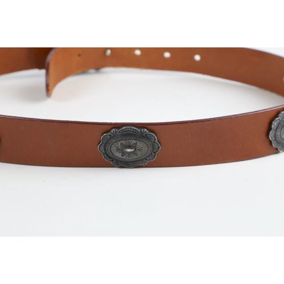 Vintage Talbots Brown Genuine English Saddle Hide Leather Skinny Belt Size S - Picture 6 of 10